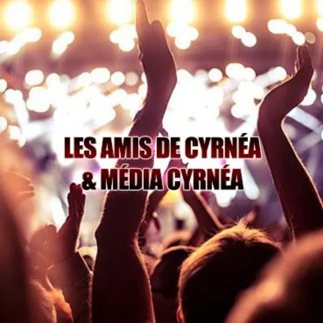 Visuel « Les Amis de Cyrnéa & Média Cyrnéa » : public en concert, les bras levés vers la scène